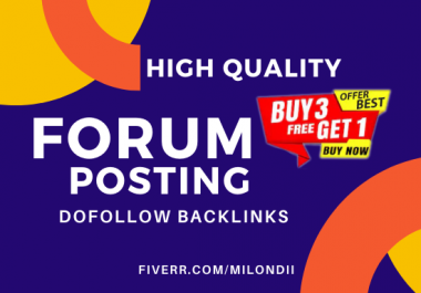 I will provide HQ forum posting and forum profile backlinks