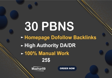 I Will provide 30 Pbn Dofollow Backlinks With High Authority