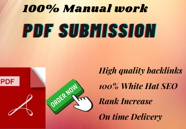 Manual 20 High Quality PDF Submission permanent backlink to rank in Google by quality link.