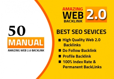 I will do 20 High DA PA web2.0 high Quality permanent DOFOLLOW Backlinks