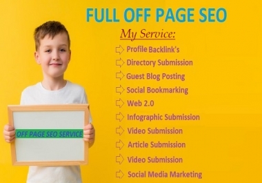 I will do full OFF Page SEO with high authority Backlink's
