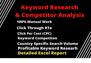 I provide you an excellent SEO keyword research and competitor analysis for your websites