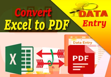 I will Convert pdf to excel or word and any type of data entry work