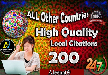 I will create 200 local citations for all other countries