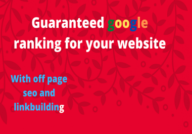 I will offer guaranteed niche targeted Google 1st page ranking for your website.