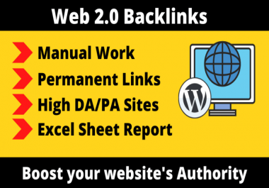 I will build 10 high quality Web 2.O Backlinks with high DA and PA