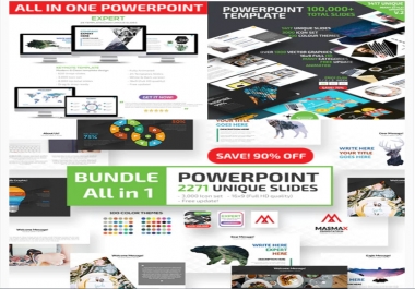 I will deliver 100 000 fhd slides 2500 powerpoint presentation design templates