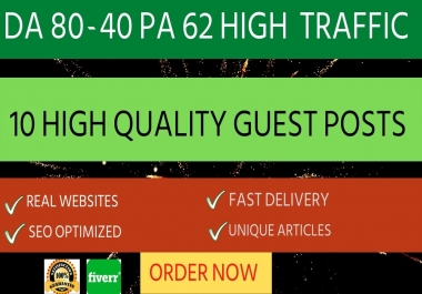 I will submit 10 Guest post on high DA for SEO