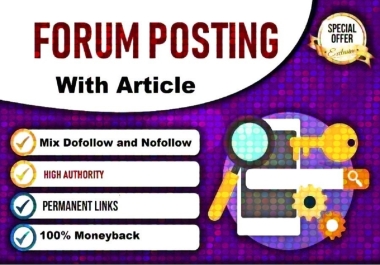 75 Forum Posting backlinks with Article