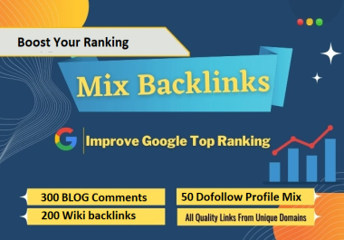Boost your ranking with 300 BLOG Comments + 50 Dofollow Profile Mix + 200 Wiki backlinks