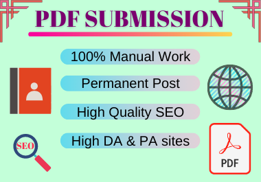 20 PDF submission high authority permanent backlinks manually creation