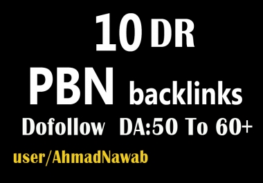 create 10 DR 50 plus homepage pbn backlinks