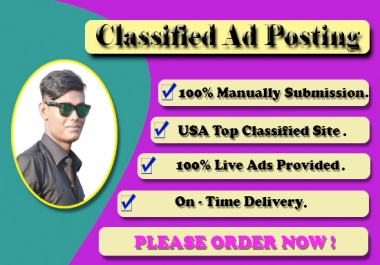 I Will Provide 120 Manual Classified Ads Posting On Top Ad Websites