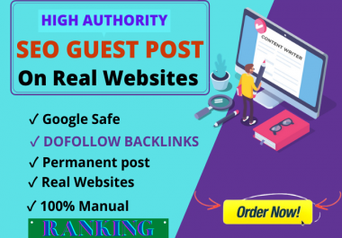 I will do SEO guest post on real websites, dofollow,  google news web