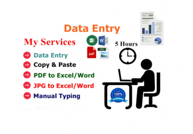 I will be your virtual assistant for data entry,  copy paste and typing work