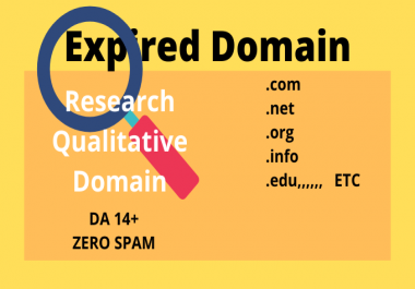 I will Research for you spam free profitable 3 Domain with DA14+