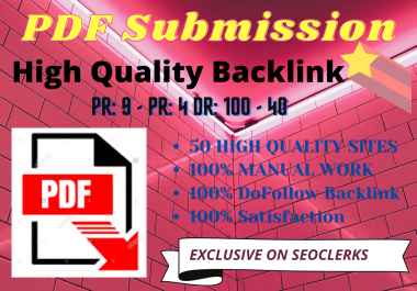 40 PDF submission I Will do Best quality High Quality Backlink