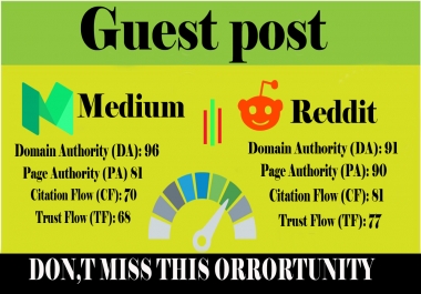 write and Publish 2 High-Quality Guest post on Medium and Reddit