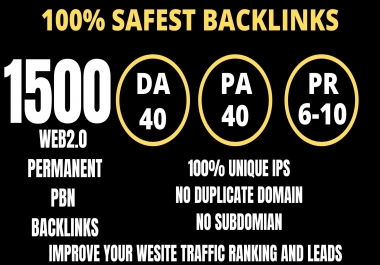 I WILL DO 1500+ Permanent Web2.0 Backlink with High DA/PA/TF/CF On your homepage with unique website
