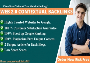 provide 15 web 2.0 contextual backlinks to increase your google ranking