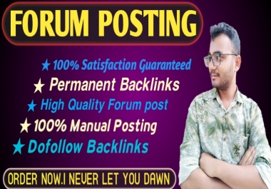 I Will Provide HQ 50 Do-follow Forum Posting backlinks on High DA Forums