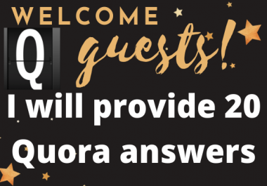 I Will provide 20 Quora question answer with backlinks for your website