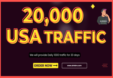 20000 Traffic from USA to your website for 20 days