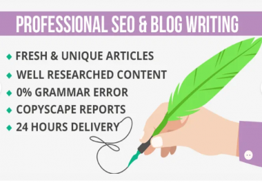 I will write SEO articles and blog posts for you on any topic