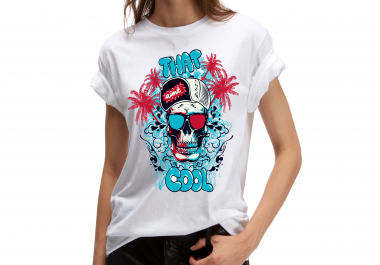 I will do bulk custom printable bulk,  watercolors and illustration t shirt design