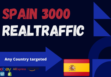 Spain website Real person 3000 traffic low bounce rate google analytics trackable