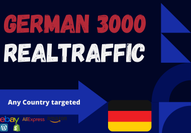 German website Real person 3000 traffic low bounce rate and google analytics trackable