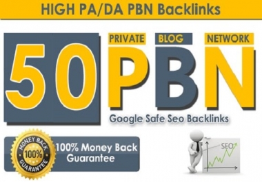 50 domain authority 50 homepage pbn backlinks for SEO website