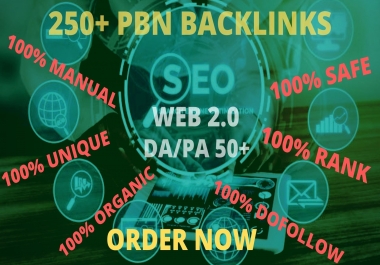 GET 250+ pbn backlinks Latest update with high DA /PA on your homepage with a unique website.