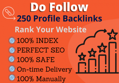 I will build 250 high quality profile backlinks manua...