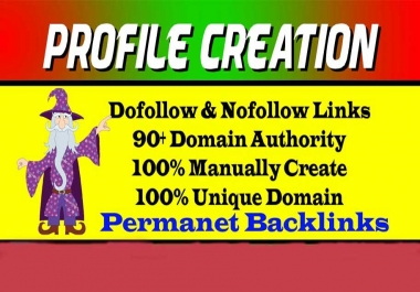 I will create 20 HQ social profile creation backlinks