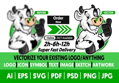 I will do vector tracing, vectorise, recreate, redraw logo, icon, tattoo, symbol and more