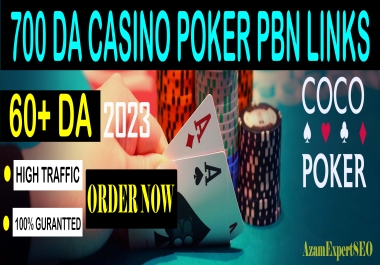 700 DA 70+ High Quality CASINO,  GAMBLING,  POKER Related PBN Backlinks