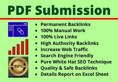 60 PDF Submission High Authority Different Site Manual Permanent Complete Link Building