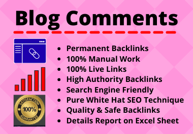 125 Blog Comments High Quality Manual Permanent Backlink