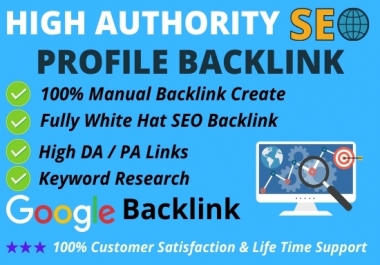 I will create 250 high authority SEO profile backlinks