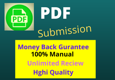 20 PDF Submission High Authority Low spam score permanent backlinks manual lin building
