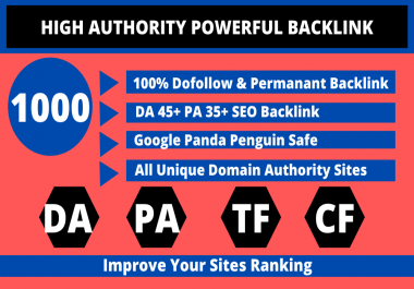 High Authority dofollow backlink all are unique websites with high DA PA