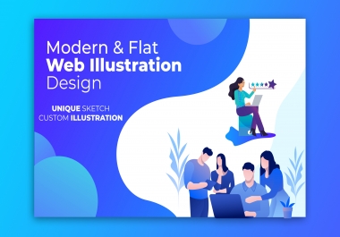 I will design outstanding modern flat illustration for web mobile