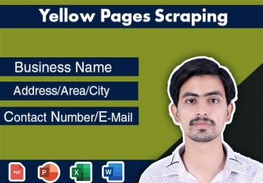 scrape data for yellow pages,  yelp,  yell for email and phone