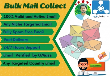 I will send 5k Active and Niche targeted Bulk email list for Email Marketing