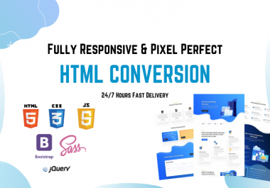 I will convert website design,  psd to html,  xd to html responsive
