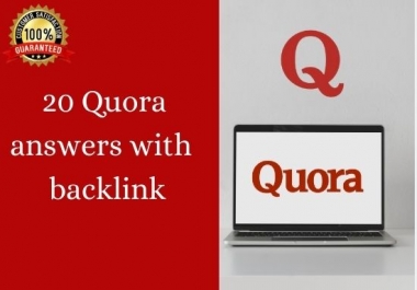 Promote your website 20 Quora answer with your keyword & URL