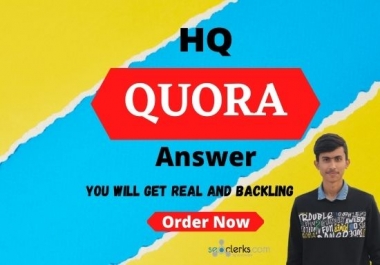 Posting 5 HQ Quora Answer with your Keyword & URL