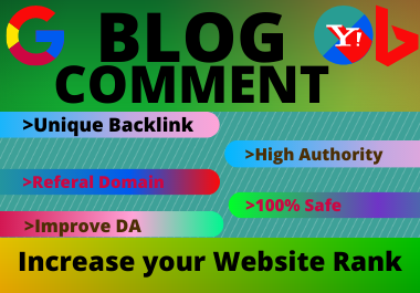Live Blog Comments High authority unique backlinks permanent do follow link building