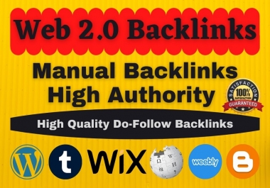 create dofollow high authority 50 web 2.0 backlinks manually